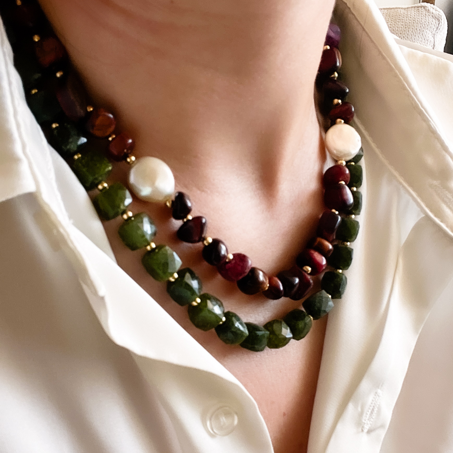 Burgundy Jasper necklace